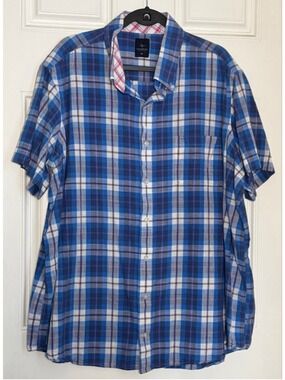 Men's TAILORBYRD COLLECTION Casual Button Down Shirt XXL Blue Plaid